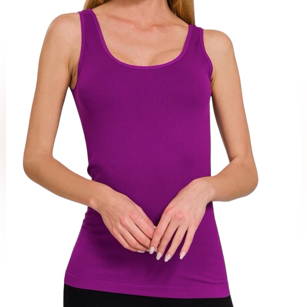 Classic Scoop Neck Purple Tank Top